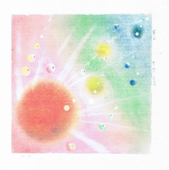 太陽がはぐくむ生命 （1.円 パステルアート講座）: パステル絵画